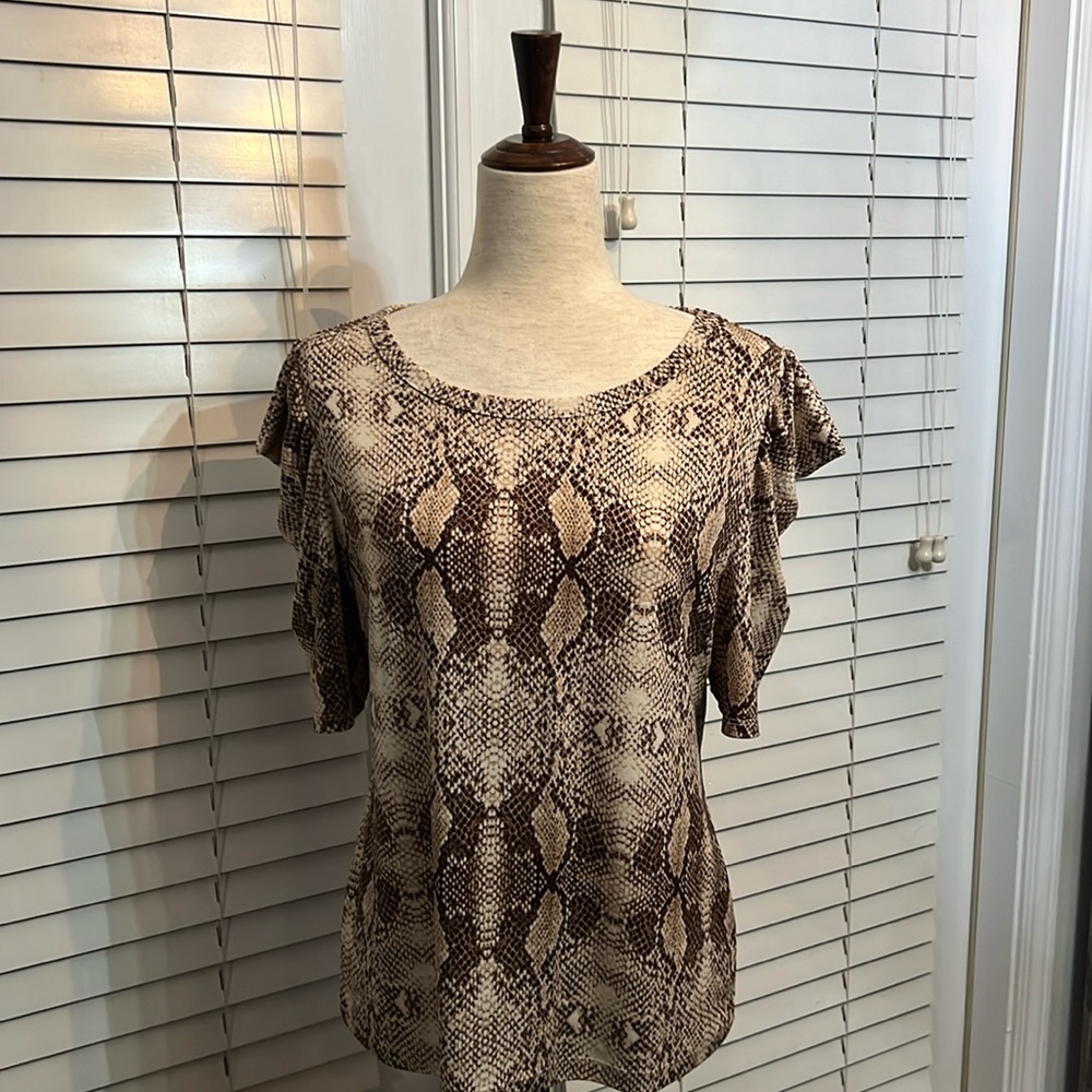 New York & Company Snakeskin Print Top